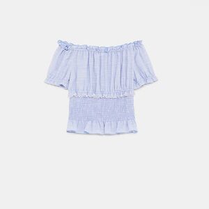 Zara off the shoulder smocked top